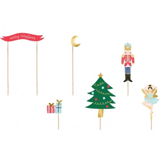 Topper τούρτας Christmas (6 τεμ) Topper τούρτας Christmas (6 τεμ)