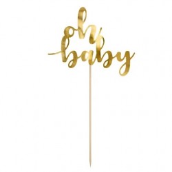 Topper Τούρτας Χρυσό Oh Baby