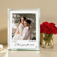 Γυάλινη κορνίζα με εφέ καθρέπτη Polaroid I love you