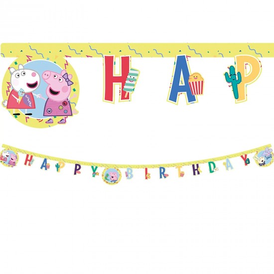 Γιρλάντα Happy Birthday Πέππα Το Γουρουνάκι 200cm Γιρλάντα Happy Birthday Πέππα Το Γουρουνάκι 200cm