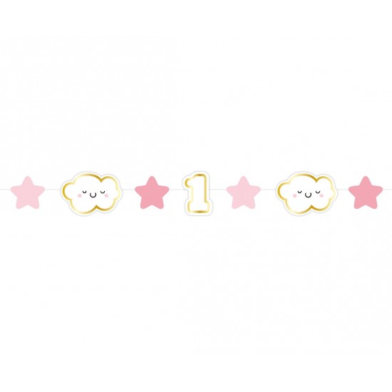Γιρλάντα 1st Birthday Girl Συννεφάκι 120cm Γιρλάντα 1st Birthday Girl Συννεφάκι 120cm