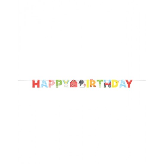 Γιρλάντα Farm Animals Happy Birthday 2.5m Γιρλάντα Farm Animals Happy Birthday 2.5m