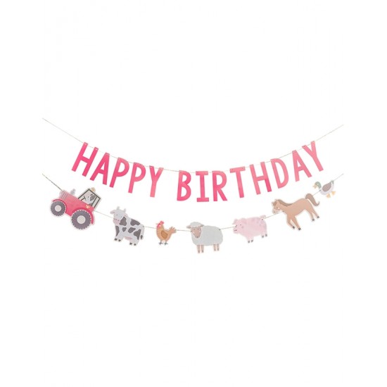 Γιρλάντα Happy Birthday Ζωάκια Φάρμας 2m Γιρλάντα Happy Birthday Ζωάκια Φάρμας 2m