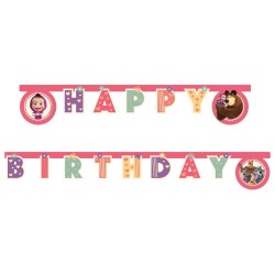 Γιρλάντα Happy Birthday – Μάσα Και Αρκούδος (200cm)