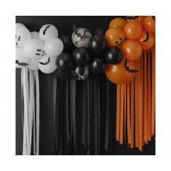 Αψίδα με μπαλόνια Halloween με Φαντάσματα, Κολοκύθες, Νυχτερίδες και κορδέλες