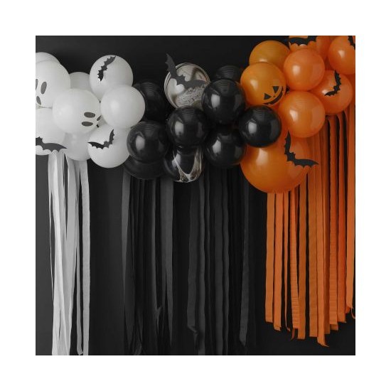 Αψίδα με μπαλόνια Halloween με Φαντάσματα, Κολοκύθες, Νυχτερίδες και κορδέλες Αψίδα με μπαλόνια Halloween με Φαντάσματα, Κολοκύθες, Νυχτερίδες και κορδέλες