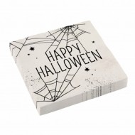 Χαρτοπετσέτες Μεγάλες Happy Halloween αράχνες (16 τεμ)