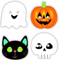 Μάσκες Halloween Friends Χάρτινες (8 τεμ)
