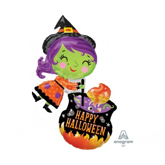 Μπαλόνι Foil Witch & Cauldron - Μάγισσα / 63 x 71 εκ Μπαλόνι Foil Witch & Cauldron - Μάγισσα / 63 x 71 εκ