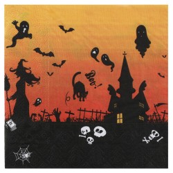 Χαρτοπετσέτες Μεγάλες Halloween Στοιχειωμένο Σπίτι (20 τεμ)