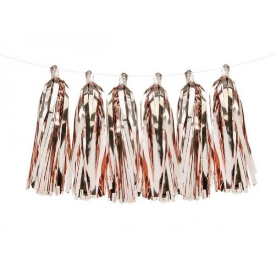 Γιρλάντα Με Φούντες Rose Gold (12 τεμ) Γιρλάντα Με Φούντες Rose Gold (12 τεμ)
