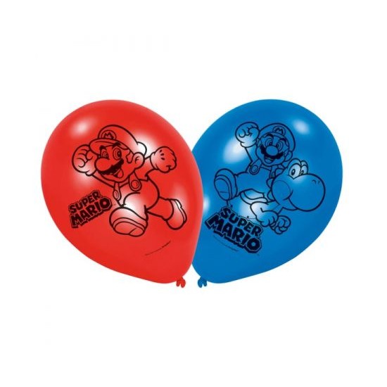 Μπαλόνια Λατέξ 9" Super Mario Bros 6 τεμ Μπαλόνια Λατέξ 9" Super Mario Bros 6 τεμ
