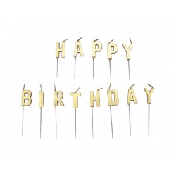 Κεριά Μίνι Happy Birthday Χρυσό