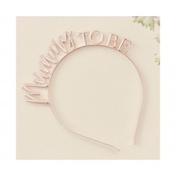Τιάρα Μεταλλική Ροζ Χρυσο "Mummy To Be" - Baby Shower