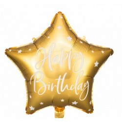 Μπαλόνι Foil 18″ Αστέρι Happy Birthday Χρυσό