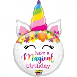 Μπαλόνι Foil 27″ Φλοράλ Μονόκερος “Magical Birthday”