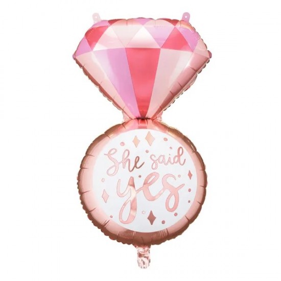 Μπαλόνι Foil 28″ Ροζ Δαχτυλίδι ‘She Said Yes’ Μπαλόνι Foil 28″ Ροζ Δαχτυλίδι ‘She Said Yes’