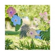 Γιρλάντα Hawaiian Palm Leaf and Hibiscus Flower Tropical Party / 2 μ