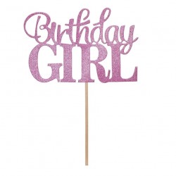 Topper Τούρτας Birthday Girl με γκλίτερ