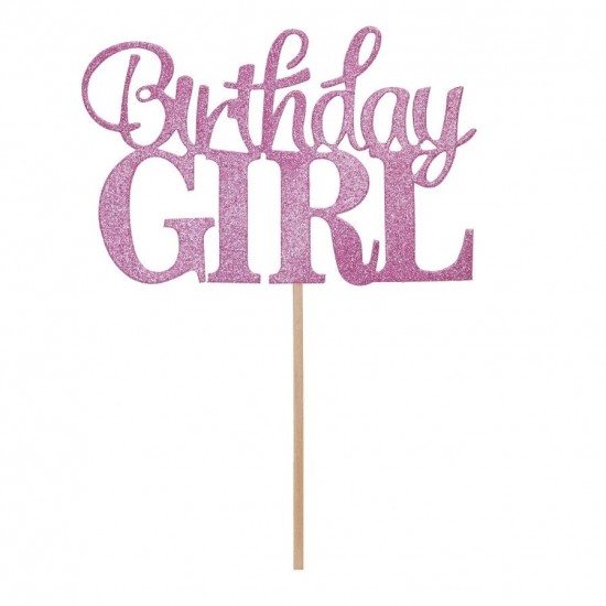 Topper Τούρτας Birthday Girl με γκλίτερ Topper Τούρτας Birthday Girl με γκλίτερ