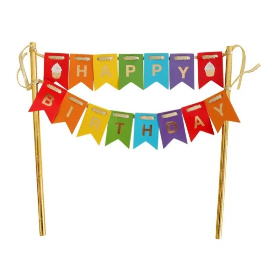 Topper Τούρτας Σημαιάκια Happy Birthday Topper Τούρτας Σημαιάκια Happy Birthday