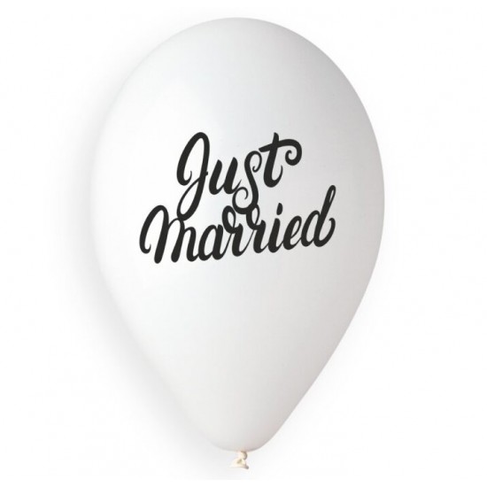 Μπαλόνι Λάτεξ 13″ Άσπρο Just Married Μπαλόνι Λάτεξ 13″ Άσπρο Just Married