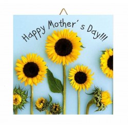 Καδράκι Ξύλινο ηλιοτρόπια Happy Mother’s Day