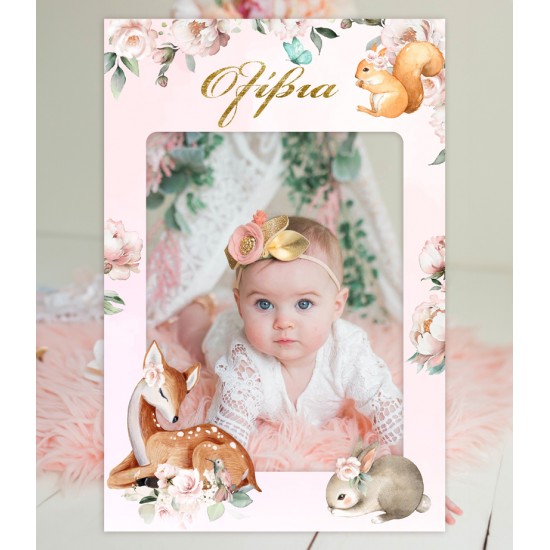Κάδρο Photobooth Ελαφάκι Φλοράλ Κάδρο Photobooth Ελαφάκι Φλοράλ