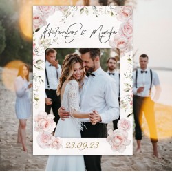 Κάδρο Photo Booth Γάμου – Φλοράλ