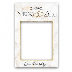 Κάδρο Photo Booth Γάμου – Μάρμαρο