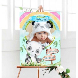 Καμβάς Βάπτισης με φωτογραφία Panda