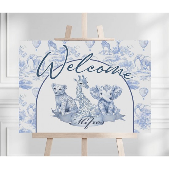 Καμβάς Βάπτισης Welcome – Blue Toile Ζώα Της Ζούγκλας Καμβάς Βάπτισης Welcome – Blue Toile Ζώα Της Ζούγκλας