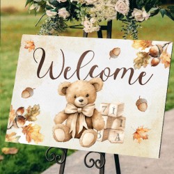 Καμβάς Φθινοπωρινής Βάπτισης Welcome – Αρκουδάκι