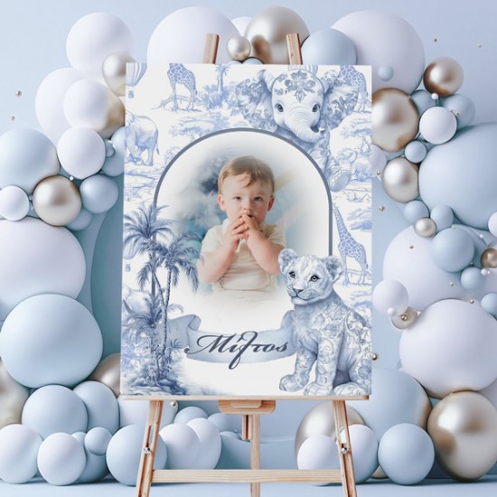 Καμβάς Βάπτισης Με Φωτογραφία – Blue Toile Ζώα Της Ζούγκλας Καμβάς Βάπτισης Με Φωτογραφία – Blue Toile Ζώα Της Ζούγκλας