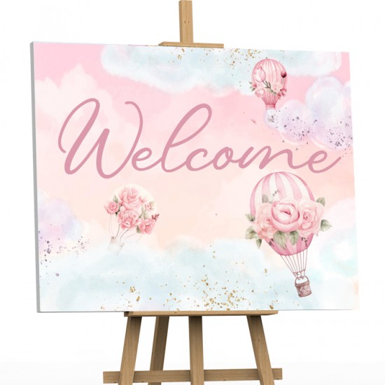 Καμβάς Βάπτισης Welcome – Αερόστατο Κορίτσι Καμβάς Βάπτισης Welcome – Αερόστατο Κορίτσι