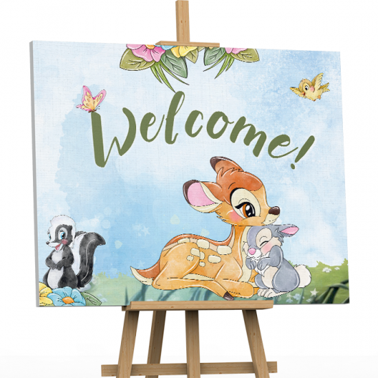 Καμβάς Βάπτισης Welcome – Ελαφάκι Bambi
