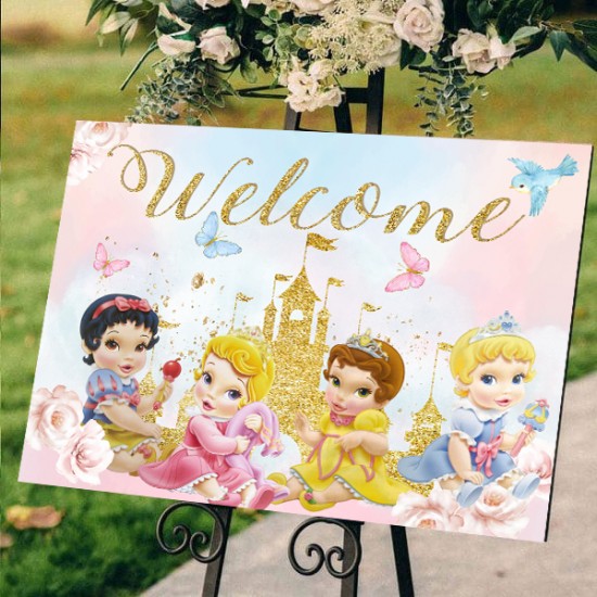 Καμβάς Βάπτισης Welcome – Baby Πριγκίπισσες