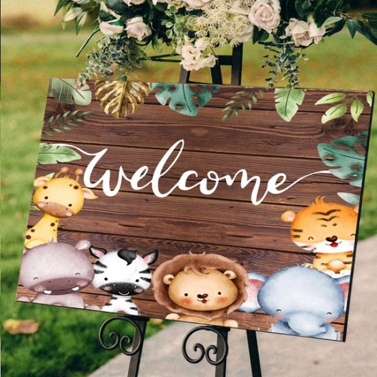 Καμβάς Βάπτισης Welcome Ζώα της Ζούγκλας Καμβάς Βάπτισης Welcome Ζώα της Ζούγκλας