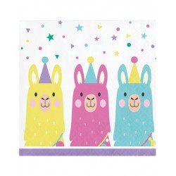 Xαρτοπετσέτες Μικρές "Llama Party" 25x25cm  (16 τεμάχια)