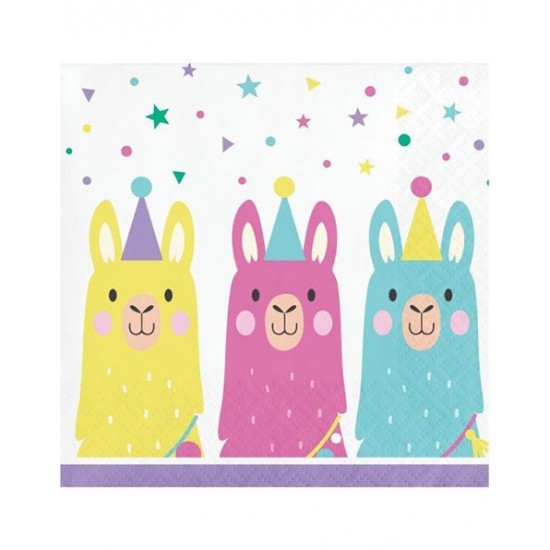 Xαρτοπετσέτες Μικρές "Llama Party" 25x25cm (16 τεμάχια) Xαρτοπετσέτες Μικρές "Llama Party" 25x25cm (16 τεμάχια)