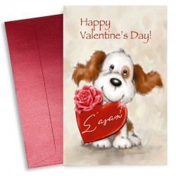 Κάρτα Αγίου Βαλεντίνου – Σκυλάκι Vintage