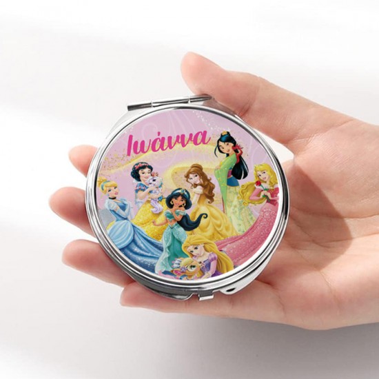 Καθρεφτάκι Πριγκίπισσες Disney Ασημί Στρογγυλό Καθρεφτάκι Πριγκίπισσες Disney Ασημί Στρογγυλό