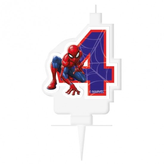 Κεράκι Spiderman Αριθμός 4 Κεράκι Spiderman Αριθμός 4