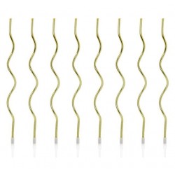 Ψηλά Κεράκια Χρυσά Curl (8 Τεμ.)