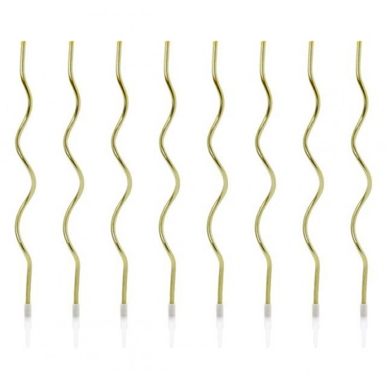 Ψηλά Κεράκια Χρυσά Curl (8 Τεμ.) Ψηλά Κεράκια Χρυσά Curl (8 Τεμ.)