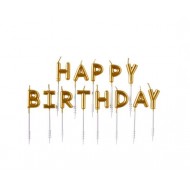 Κεριά Happy Birthday Χρυσό / 7.3 εκ ύψος