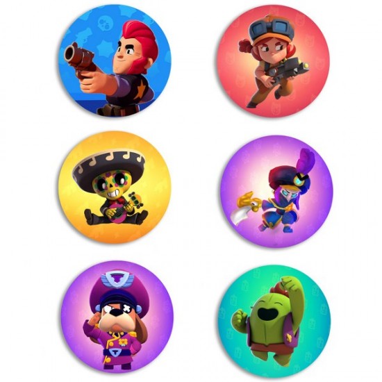 Ξύλινες Κονκάρδες Brawl Stars (6 τεμ) Ξύλινες Κονκάρδες Brawl Stars (6 τεμ)