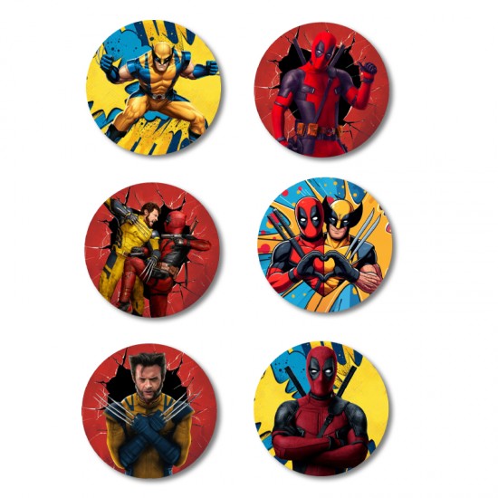 Κονκάρδες Deadpool & Wolverine (6 τεμ) Κονκάρδες Deadpool & Wolverine (6 τεμ)