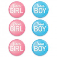Κονκάρδες Team Girl-Team Boy (6 τεμ)