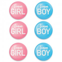 Κονκάρδες Team Girl-Team Boy (6 τεμ)
